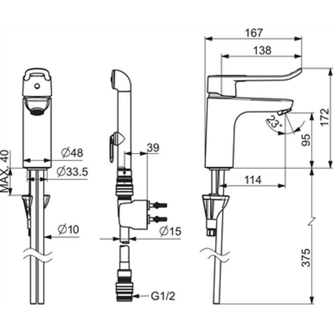 BIM objects - Free download! Oras Clinica Single lever washbasin faucet ...