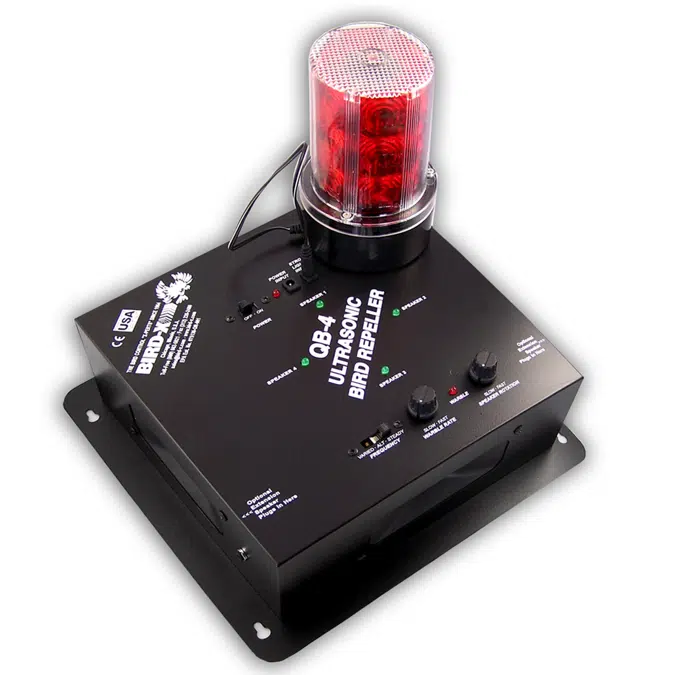 QuadBlaster QB-4 - Indoor Ultrasonic Bird Repeller + Optional Strobe Light