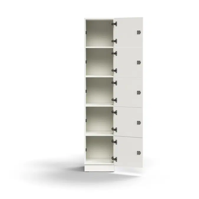 Lockable personal storage QBUS, 5 comps, base frame, 2020x400x420 mm