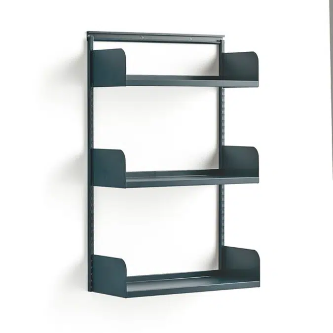 Wall shelving SHAPE with metal shelves 1237x800x300mm