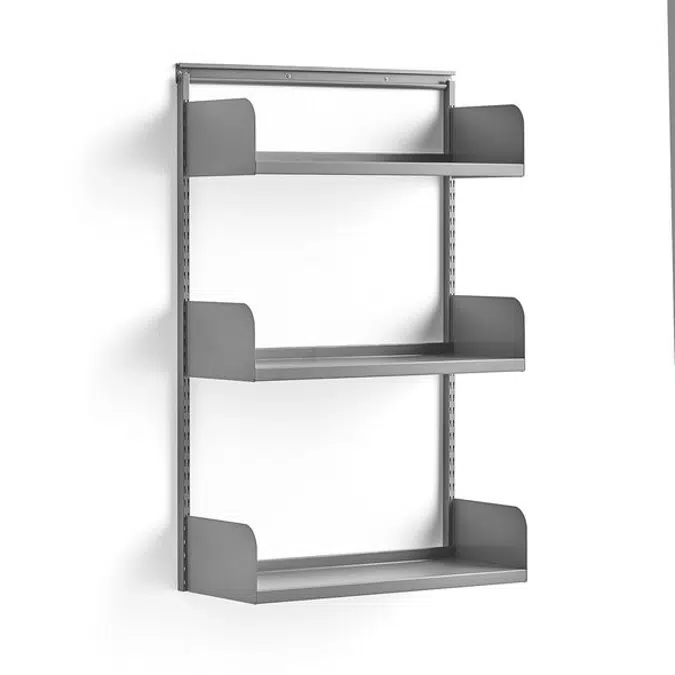 Wall shelving SHAPE with metal shelves 1237x800x300mm