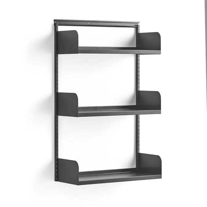 Wall shelving SHAPE with metal shelves 1237x800x300mm