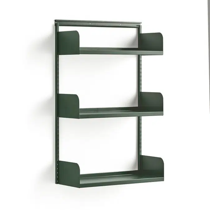 Wall shelving SHAPE with metal shelves 1237x800x300mm