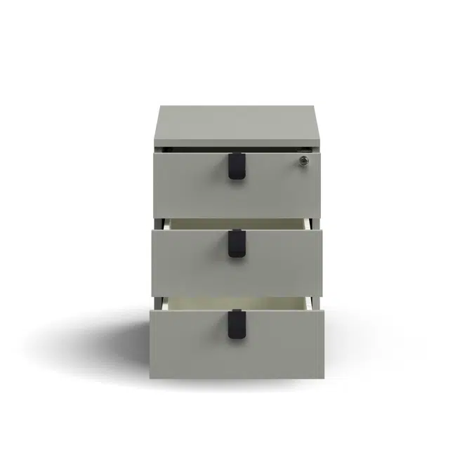 Mobile pedestal QBUS, 3 drawers incl. handles, lockable