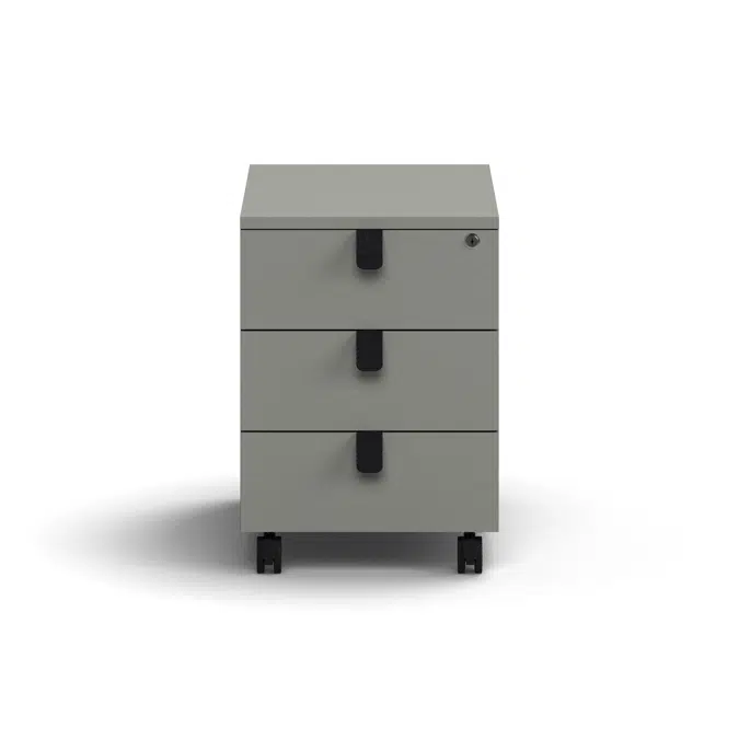 Mobile pedestal QBUS, 3 drawers incl. handles, lockable