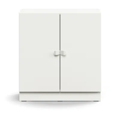 Cabinet QBUS, 1 shelf, base frame, handles, 868x800x420 mm