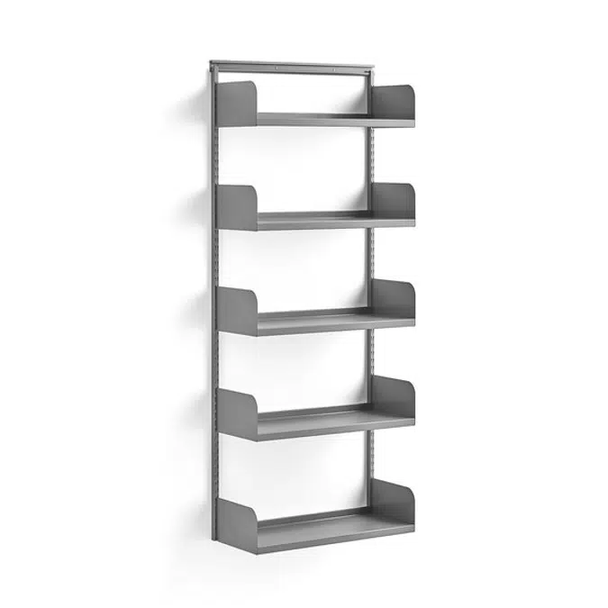 Wall shelving SHAPE with metal shelves 1950x800x300mm
