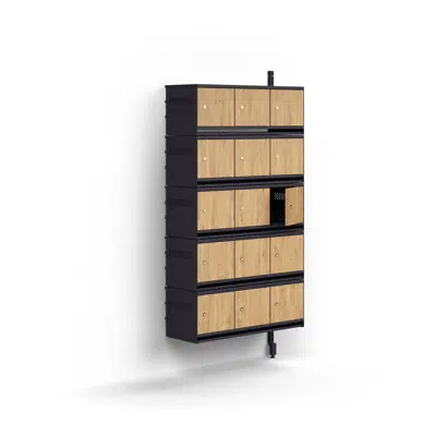 Shoe cabinet ENTRY, add-on wall unit, 15 wooden doors, 1800x900x300 mm