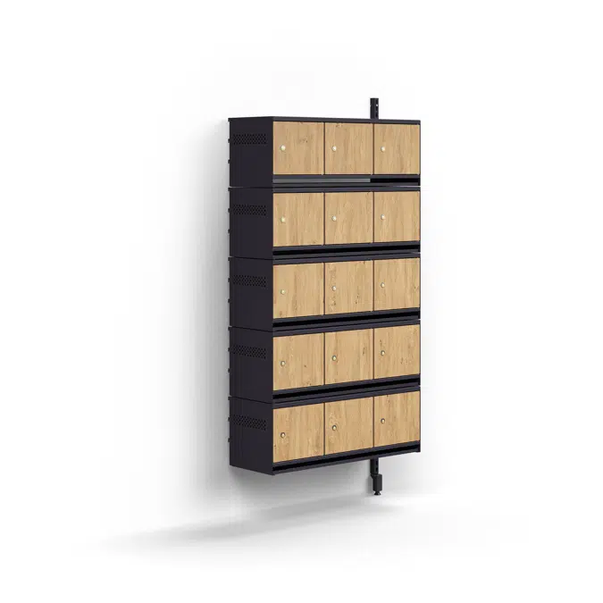 Shoe cabinet ENTRY, add-on wall unit, 15 wooden doors, 1800x900x300 mm