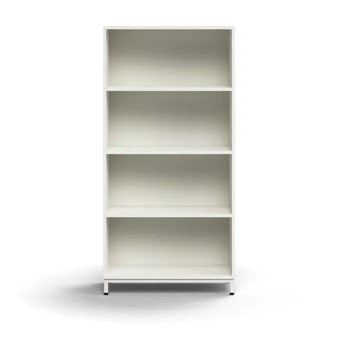 Bookcase QBUS, 3 shelves, leg frame, 1636x800x400 mm