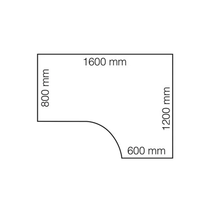 Desk MODULUS 1600x1200 Ergonomic, T-Frame