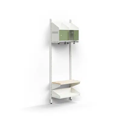 Cloakroom unit ENTRY, basic wall unit, 2 metal doors, 1800x600x300 mm