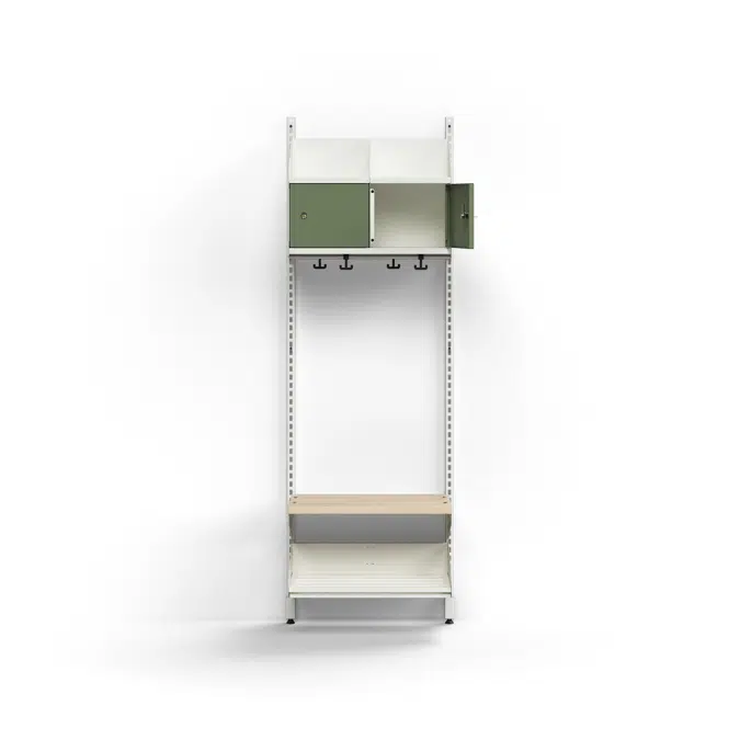 Cloakroom unit ENTRY, basic wall unit, 2 metal doors, 1800x600x300 mm