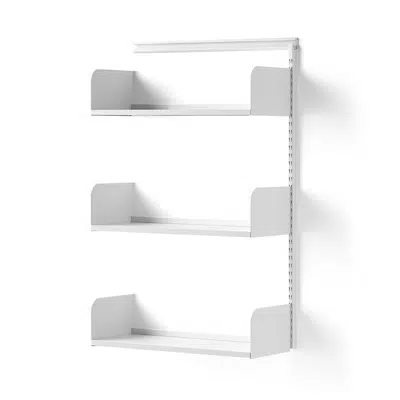 Wall shelving SHAPE with wood shelves add-on unit 1237x800x300mm