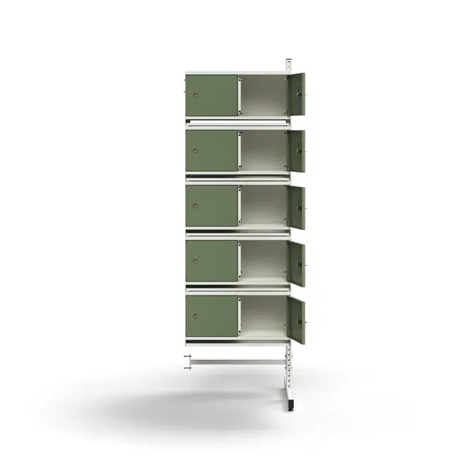 Shoe cabinet ENTRY, add-on floor unit, 20 metal doors, 1800x600x600 mm