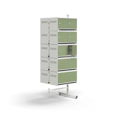 Image for Shoe cabinet ENTRY, add-on floor unit, 20 metal doors, 1800x600x600 mm