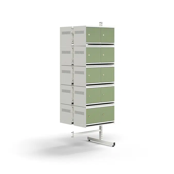 Shoe cabinet ENTRY, add-on floor unit, 20 metal doors, 1800x600x600 mm