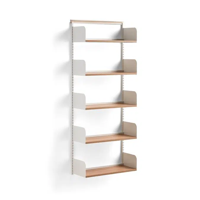 Wall shelving SHAPE with wood shelves 1951x800x300mm