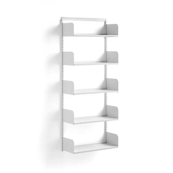 Wall shelving SHAPE with wood shelves 1951x800x300mm