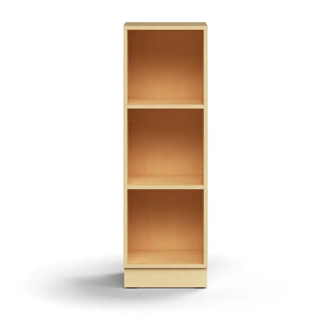 Bookcase QBUS, 2 shelves, base frame, 1252x400x400 mm