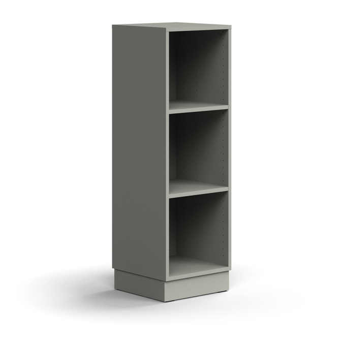 Bookcase QBUS, 2 shelves, base frame, 1252x400x400 mm