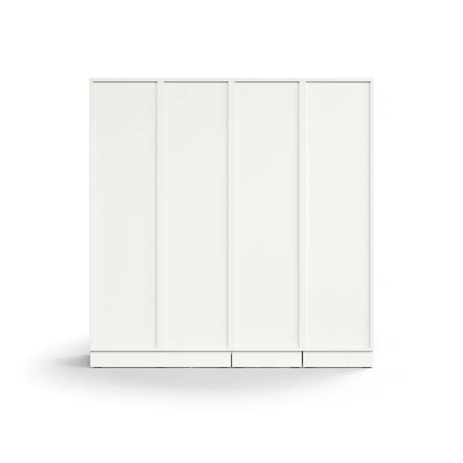 Post and personal storage unit QBUS, 11 shelves + 12 lockable comps, base frame, 1636x1600x420 mm