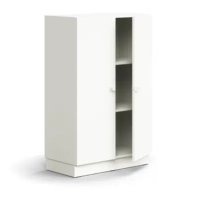 Cabinet QBUS, 2 shelves, base frame, handles, 1252x800x420 mm