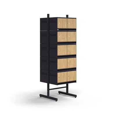 Shoe cabinet ENTRY, basic floor unit, 20 wooden doors, 1800x600x600 mm