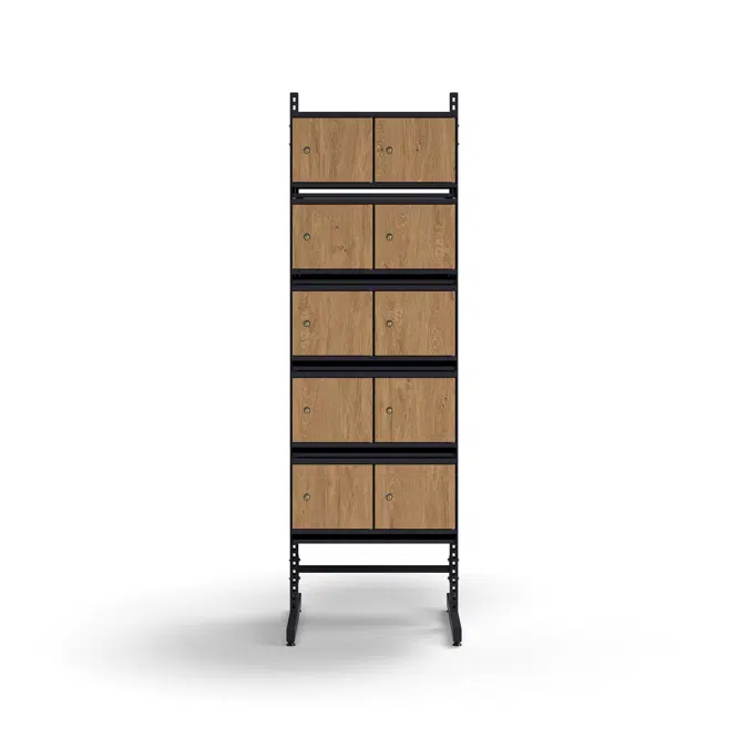 Shoe cabinet ENTRY, basic floor unit, 20 wooden doors, 1800x600x600 mm