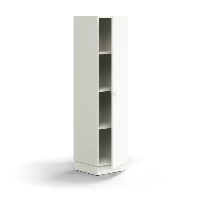 Cabinet QBUS, 3 shelves, base frame, handle, 1636x400x420 mm