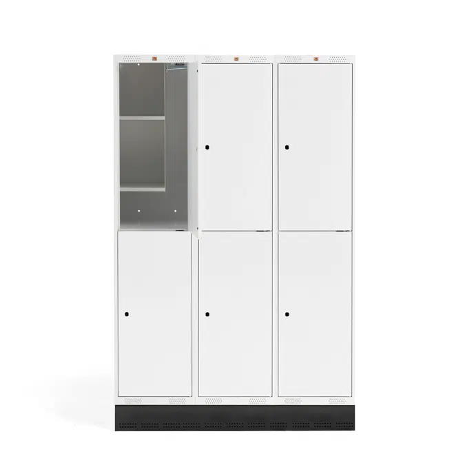 Student locker ROZ, 3 sections 6 doors 1890x1200x550mm