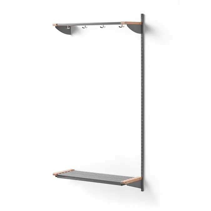 Cloakroom JEPPE with hat shelf add-on unit 1790x900x310mm