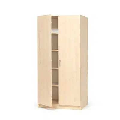 Image pour Wooden storage cabinet THEO with full height doors 1000x470x2100mm