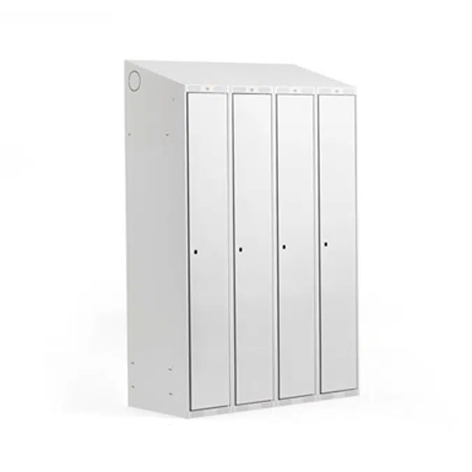 Clothing Locker Classic 300mm Sloping Roof 4 Sections