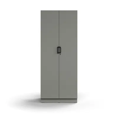 Lockable wardrobe QBUS, with clothes rail, base frame, 2020x800x570 mm