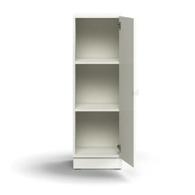 Cabinet QBUS, 2 shelves, base frame, handle, 1252x400x420 mm