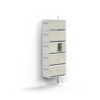 Shoe cabinet ENTRY, add-on unit, wall-mounted, 10 metal doors, 1800x600x300 mm
