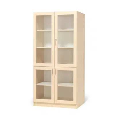 Wooden storage cabinet THEO with 4 glass doors 1000x470x2100mm