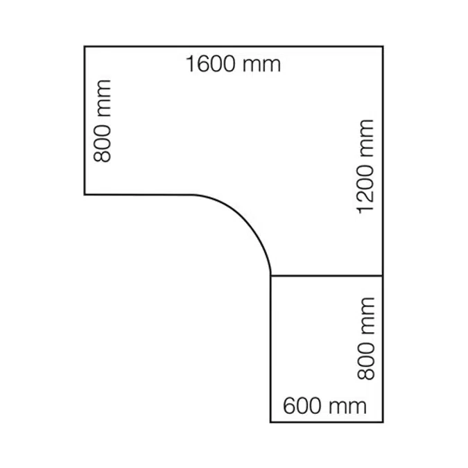 Desk MODULUS 1600x2000 Corner desk, adjustable legs