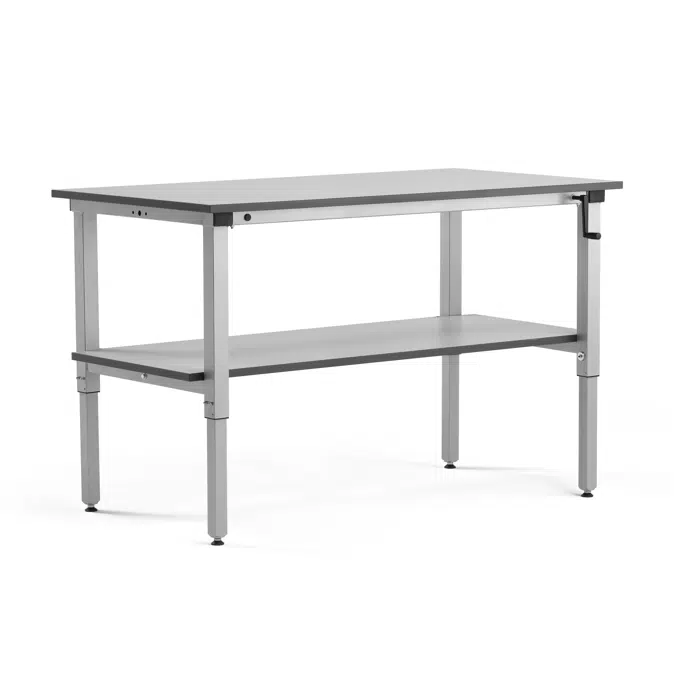 Height adjustable workbench MOTION + bottom shelf 1500x800mm