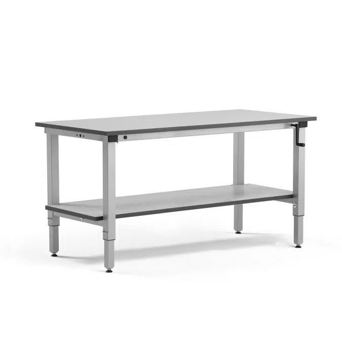 Height adjustable workbench MOTION + bottom shelf 1500x600mm