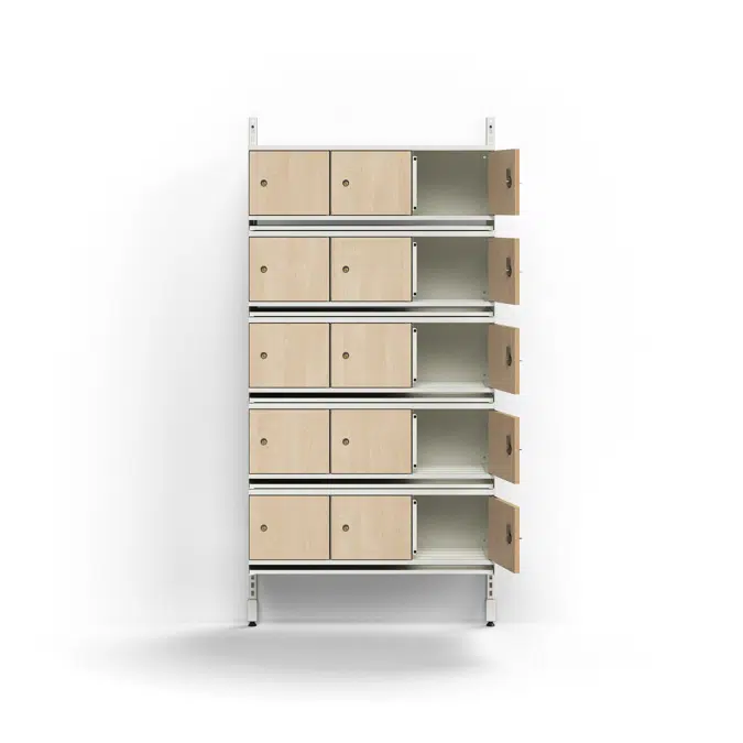 Shoe cabinet ENTRY, basic wall unit, 15 wooden doors, 1800x900x300 mm