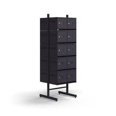 Shoe cabinet ENTRY, basic floor unit, 20 metal doors for labels, 1800x600x600 mm