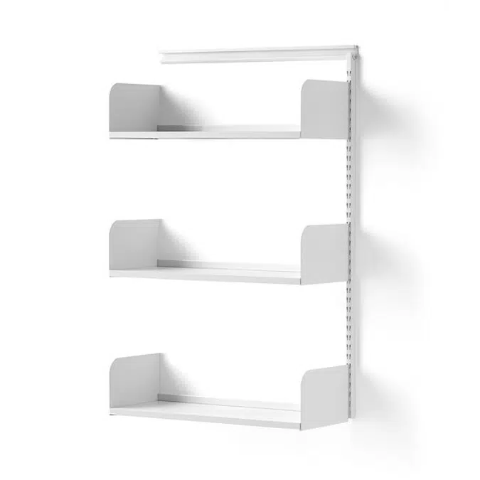Wall shelving SHAPE with metal shelves add-on unit 1237x800x300mm