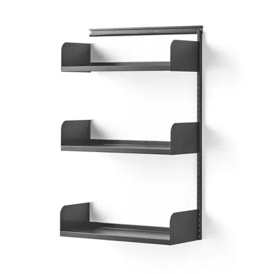 Wall shelving SHAPE with metal shelves add-on unit 1237x800x300mm
