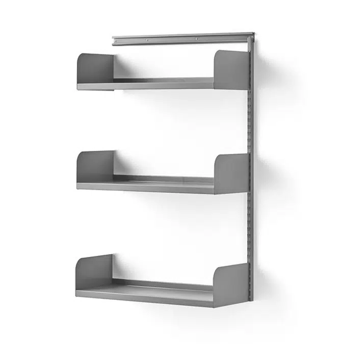 Wall shelving SHAPE with metal shelves add-on unit 1237x800x300mm