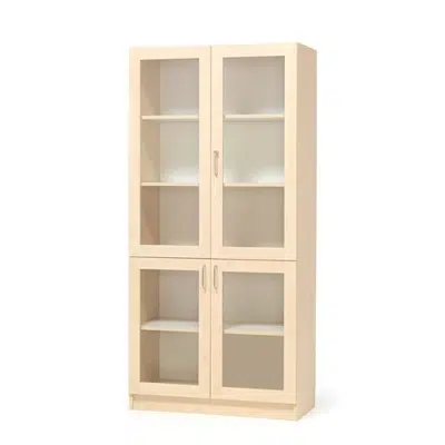 Wooden storage cabinet THEO with 4 glass doors 1000x320x2100mm