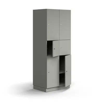Compartment locker QBUS, 6 comps, base frame, 2020x800x570 mm