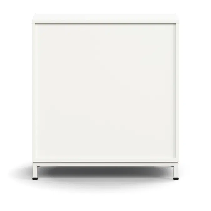 Lockable sliding door cabinet QBUS, 1 shelf, leg frame, handles, 868x800x400 mm