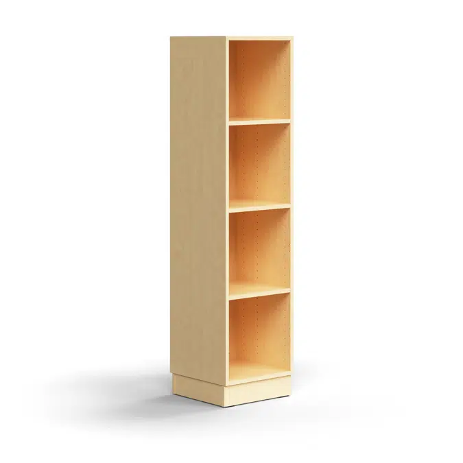 Bookcase QBUS, 3 shelves, base frame, 1636x400x400 mm